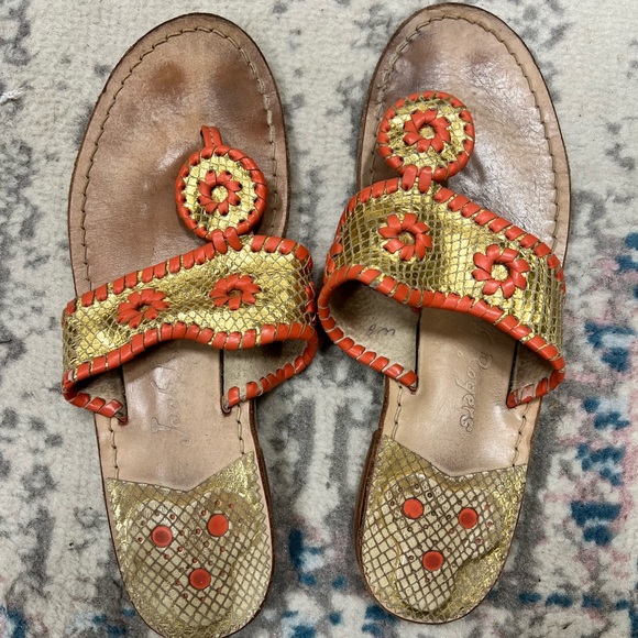 Jack Rogers Shoes - Gold/Coral Jack Rogers